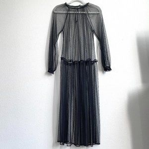 ZARA | Trafaluc Black Sheer Maxi Dress Small